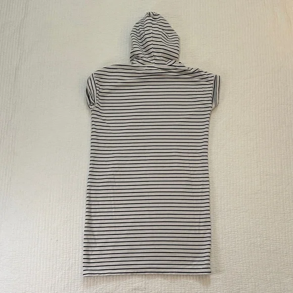 Tommy Hilfiger White and Navy Striped Hooded Tee Dress - Picture 6 of 8